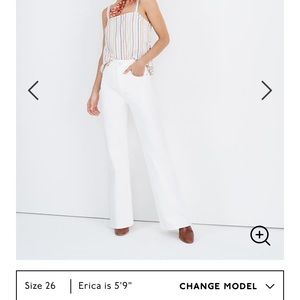 Madewell 11” white high-rise flare 27